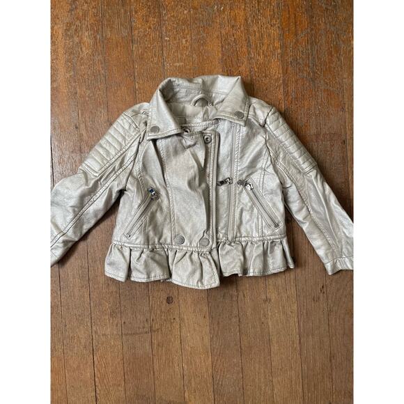 Urban Republic Girls Gold Faux Leather Jacket Size 2T - Picture 1 of 7